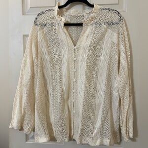 Cream Lace Women's Top